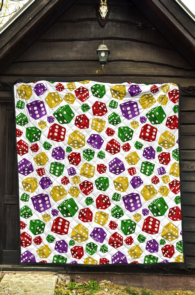 Dice Pattern Print Design 03 Premium Quilt