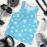 Snowflake pattern blue background Men Tank Top