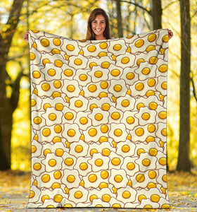 Fried Eggs Pattern Print Design 02 Premium Blanket