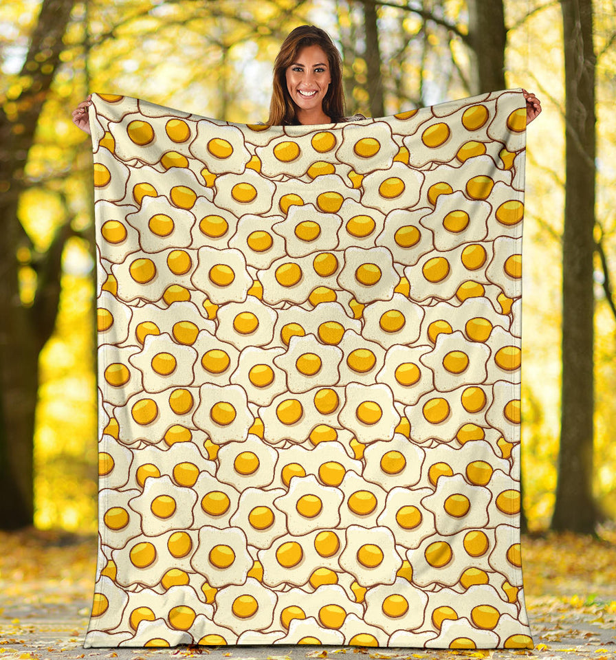Fried Eggs Pattern Print Design 02 Premium Blanket