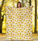 Fried Eggs Pattern Print Design 02 Premium Blanket