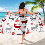 Deer Tree Snowflakes Chrismas Pattern Sarong