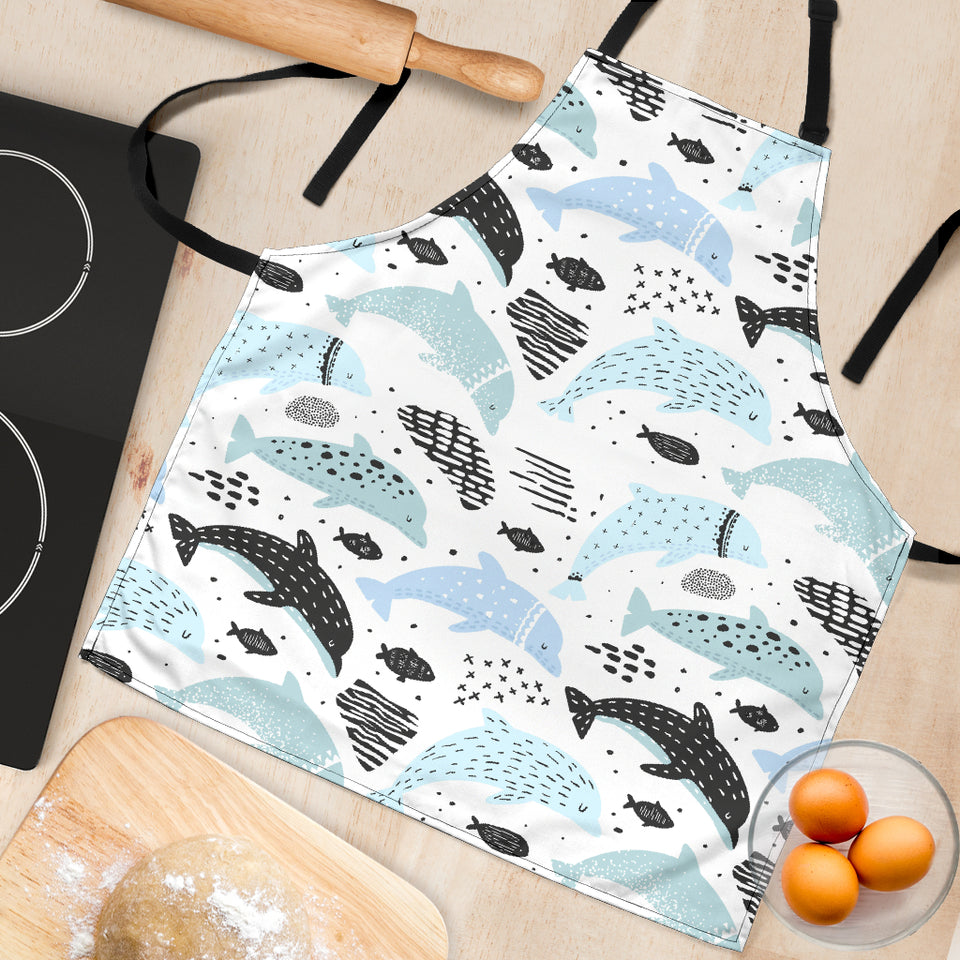 Cute Dolphins Childish Style Pattern Adjustable Apron