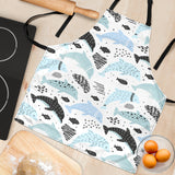Cute Dolphins Childish Style Pattern Adjustable Apron