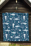 Cute Shark Pattern Premium Quilt