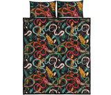 Colorful snake plant pattern Quilt Bed Set