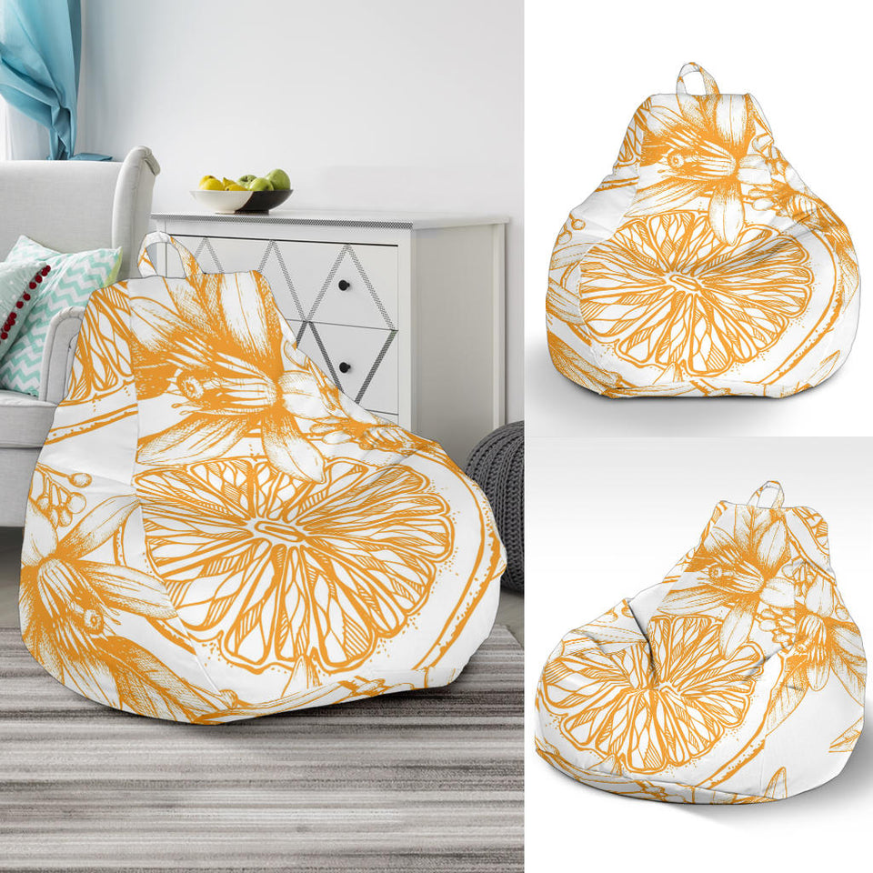 Hand Drawn Orange Fruit Pattern Bean Bag Cover