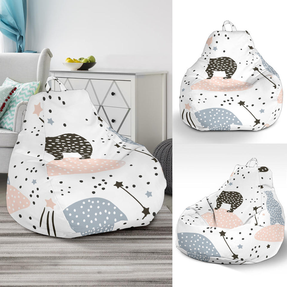 Polar Bears Star Poka Dot Pattern Bean Bag Cover