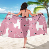 Llama Alpaca Pink Background Sarong