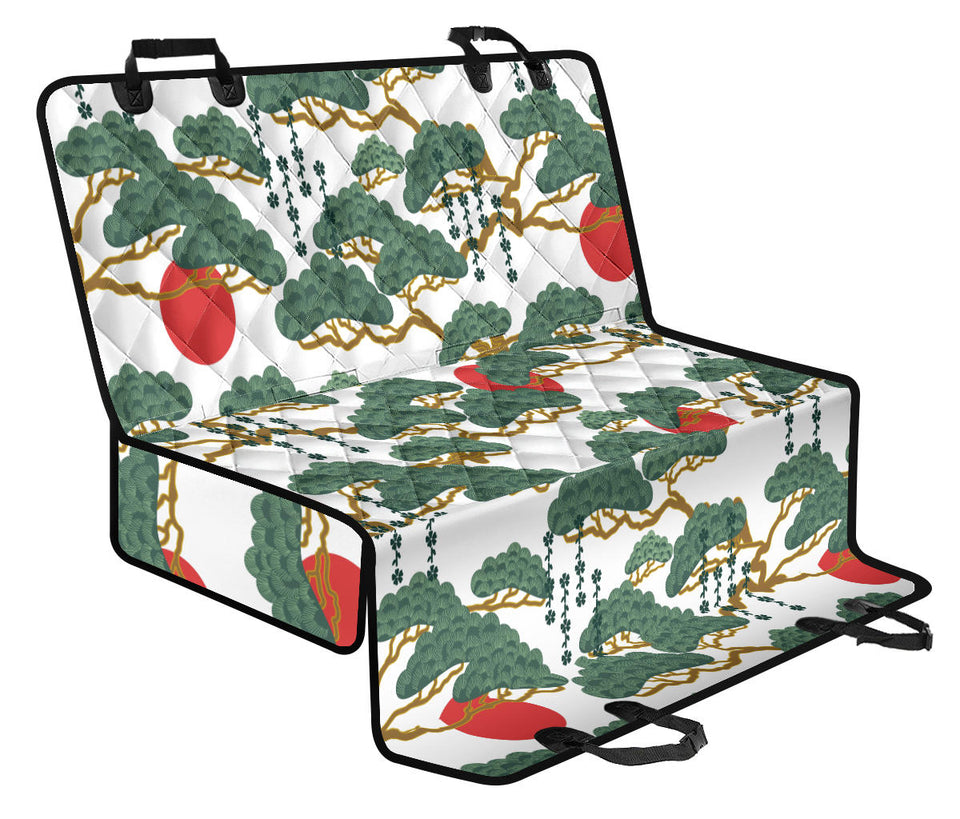 Bonsai Red Sun Japanese Pattern Dog Car Seat Covers