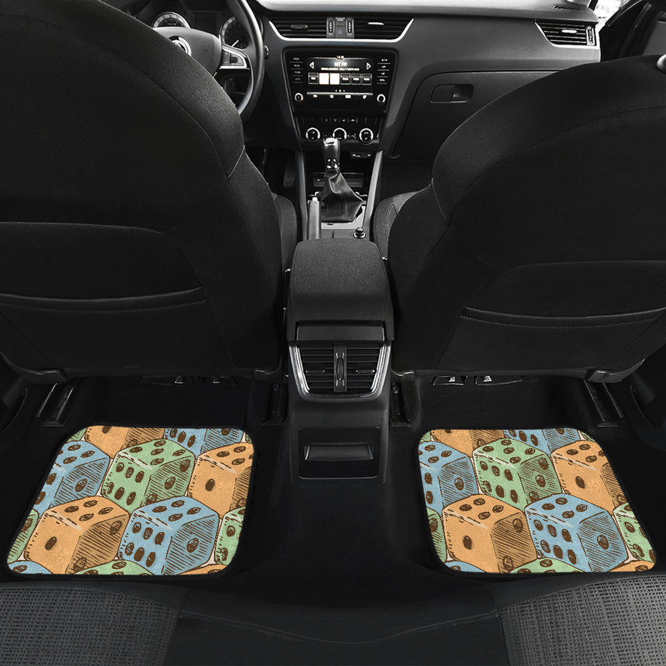 Dice Pattern Print Design 05 Front and Back Car Mats