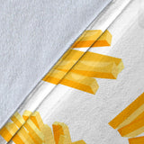 French Fries White Paper Box Pattern Premium Blanket