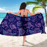 Cute Owls Pattern Boho Style Ornament Sarong