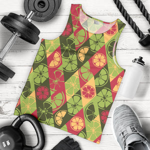 Cool Geometric lime pattern Men Tank Top