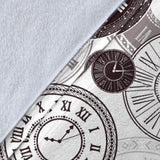 Classic Vintage Clock Pattern Premium Blanket