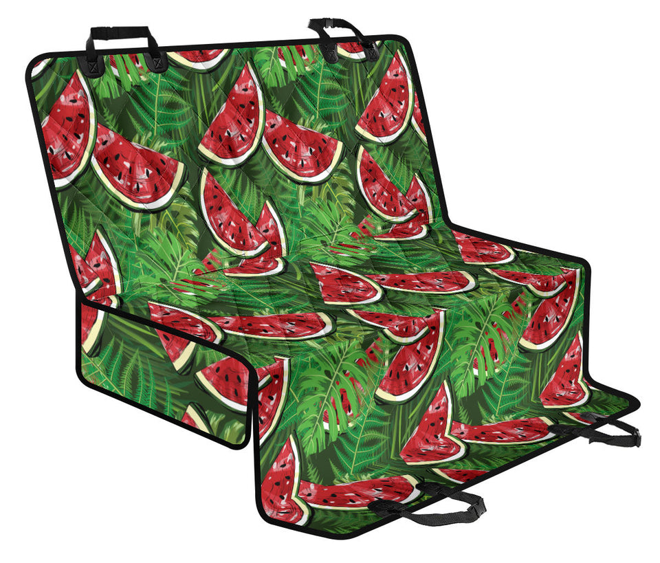 Watermelons Tropical Palm Leaves Pattern Background Dog Car Seat Covers