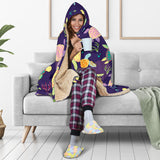 Colorful Sea Turtle Pattern Hooded Blanket