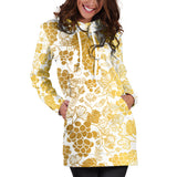 Gold Grape Pattern Women'S Hoodie Dress