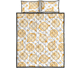 hand drawn onion pattern Quilt Bed Set