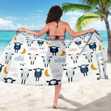 Cute Sleeping Sheep Moon Cloud Pattern Sarong