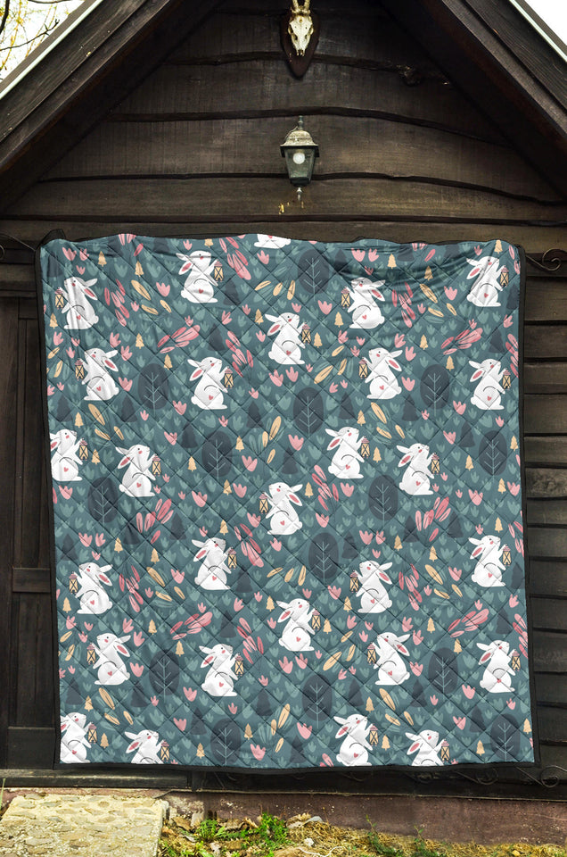 Cute Rabbit Pattern Premium Quilt
