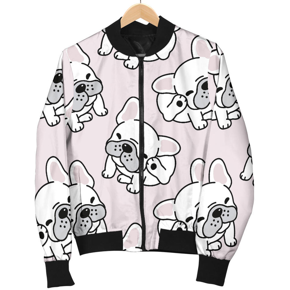 Cute French Bulldog Pattern Women'S Bomber Jacket