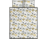 Silhouettes of goat and tree pattern Quilt Bed Set