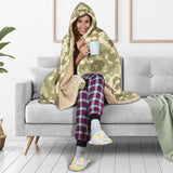 Light Green Camo Camouflage Pattern Hooded Blanket