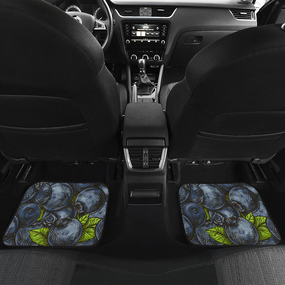 Blueberry Pattern Front And Back Car Mats