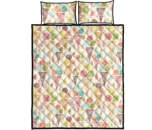 Ice cream cone pattern Quilt Bed Set