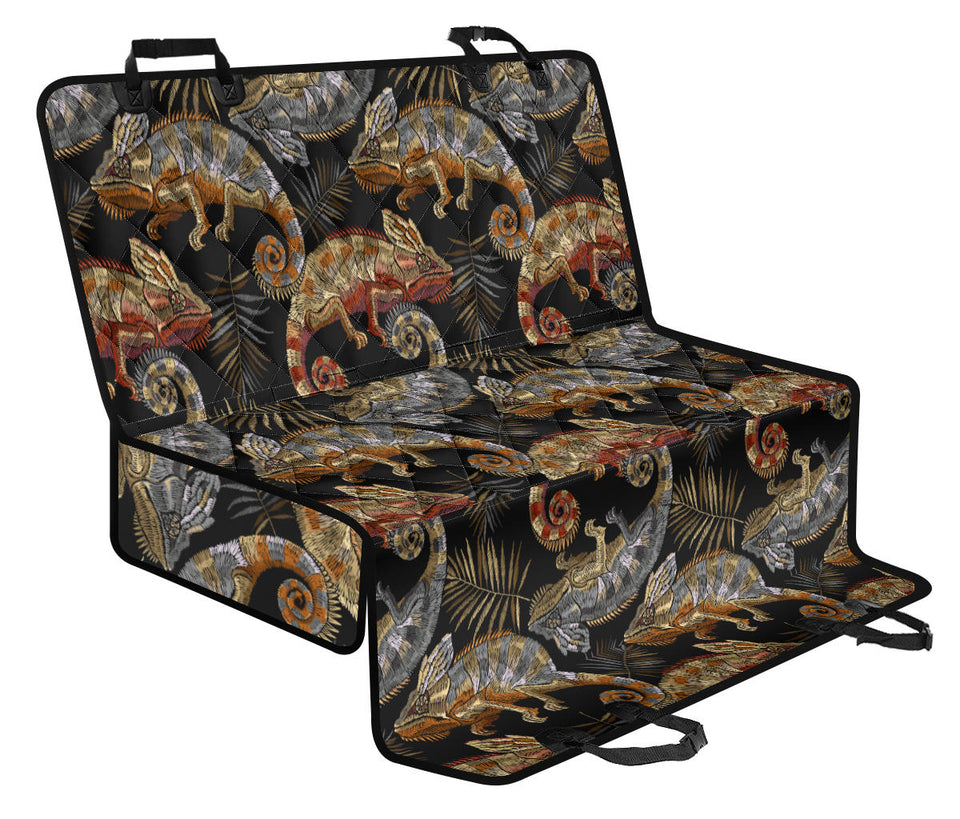 Chameleon Lizard Tropical Leaves Palm Tree Dog Car Seat Covers