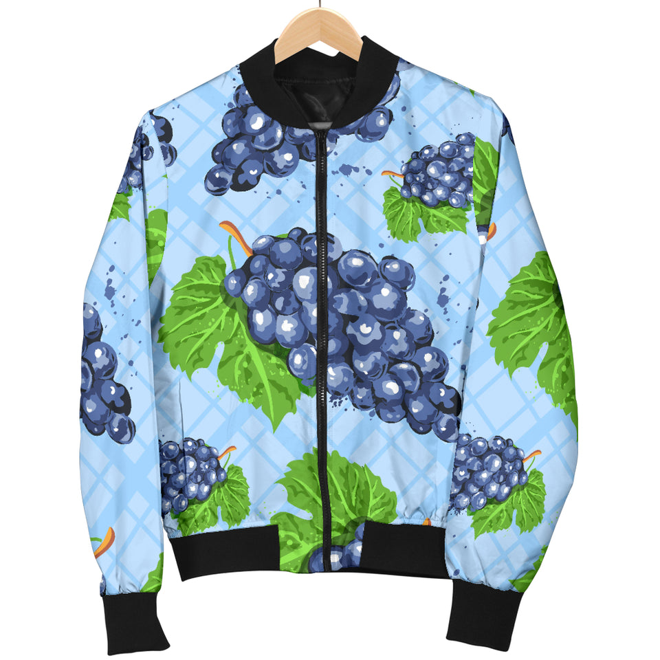 Watercolor Grape Pattern Women'S Bomber Jacket