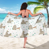 Cute Rhino Pattern Background Sarong