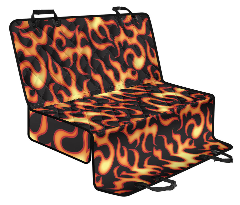 Fire Flame Dark Pattern Dog Car Seat Covers