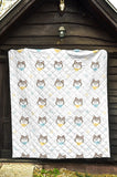 Cute Siberian Husky Pattern Premium Quilt