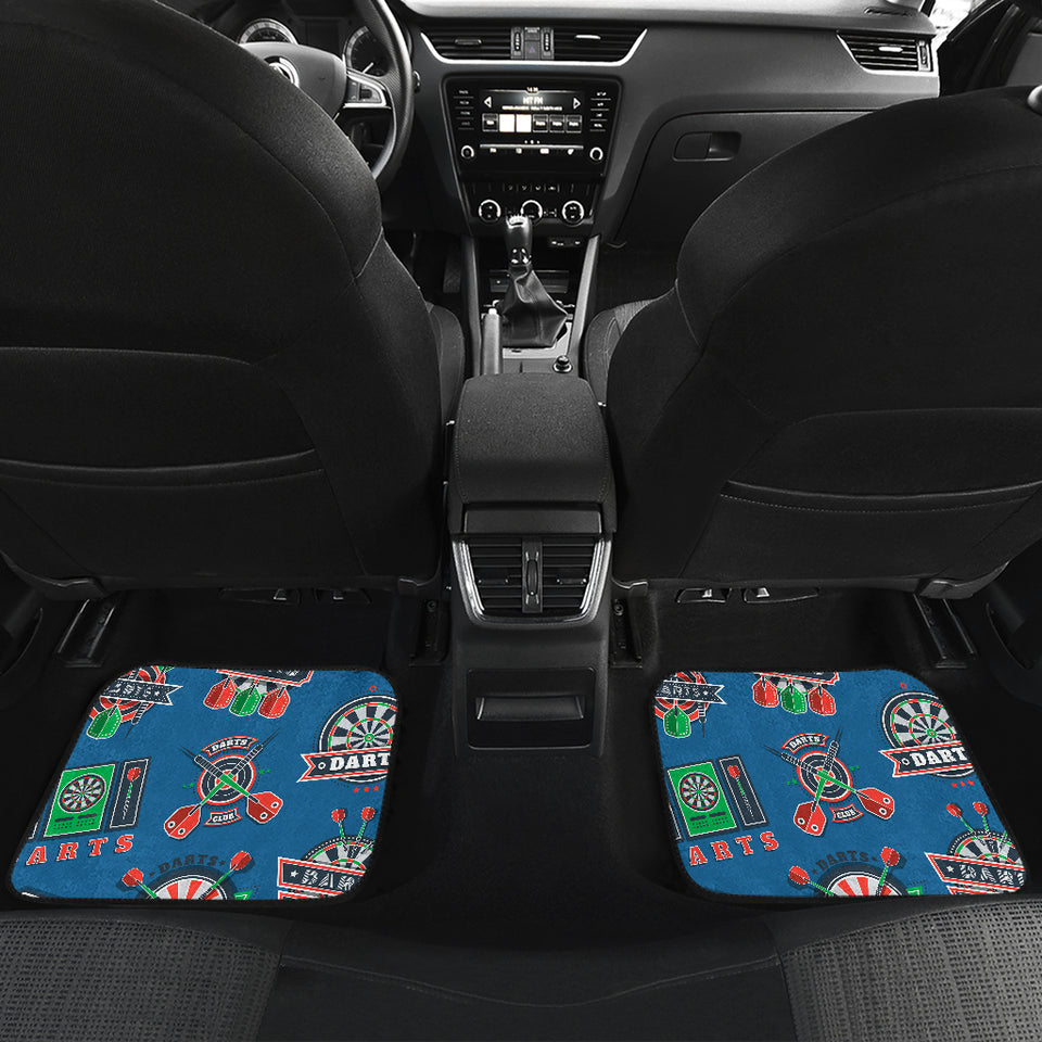 Darts Pattern Print Design 02 Front and Back Car Mats