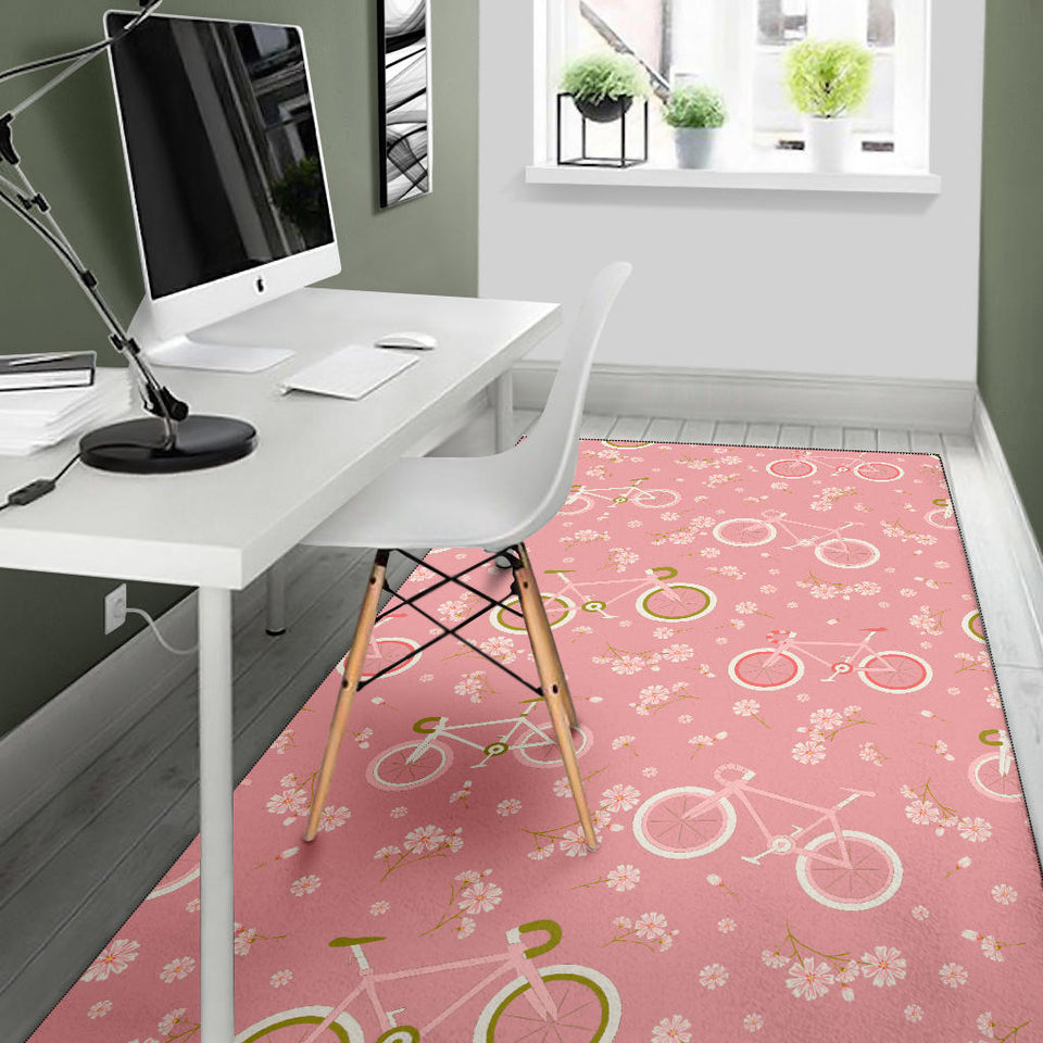 Bicycle Pattern Print Design 02 Area Rug