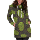Hop Pattern Black Background Women'S Hoodie Dress
