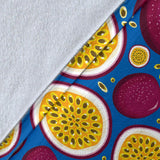 Passion Fruit Blue Background Premium Blanket