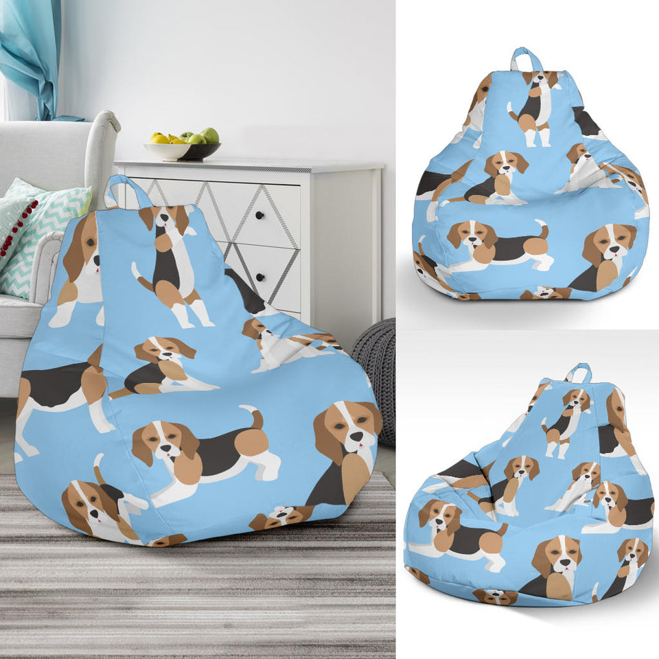 Beagle Dog Blue Background Pattern Bean Bag Cover