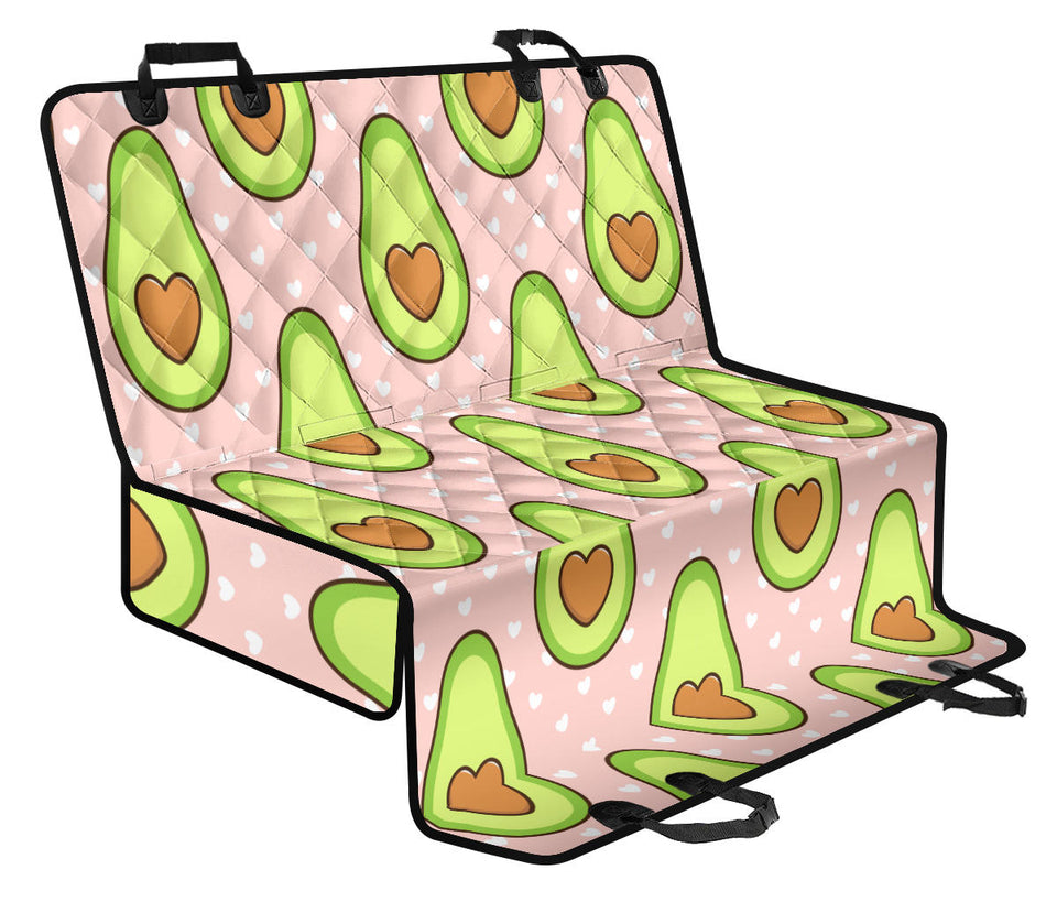 Avocado Heart Pink Background Dog Car Seat Covers