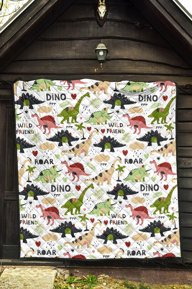 Cute Dinosaurs Pattern Premium Quilt