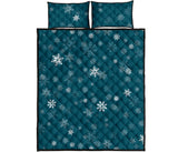 Snowflake pattern dark background Quilt Bed Set