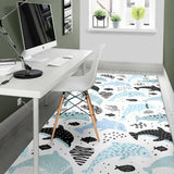 Cute Dolphins Childish Style Pattern Area Rug