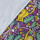 Cute Yellow Monkey Leaves Pattern Premium Blanket