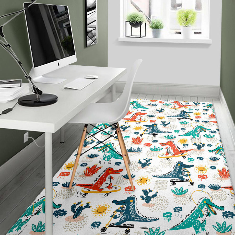 Cute Crocodile Pattern Area Rug