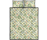 Hand drawn sea turtle fish pattern Quilt Bed Set