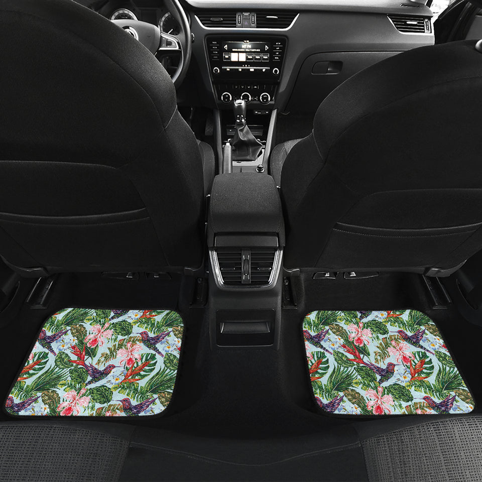 Hummingbird Pattern Print Design 05 Front and Back Car Mats