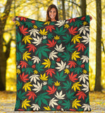 Canabis Marijuana Weed Pattern Print Design 02 Premium Blanket
