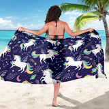 Hand Drawn Cute Unicorn Star Planet Sarong
